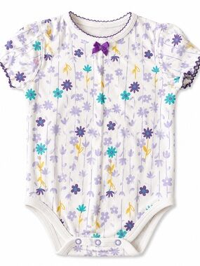 Y2K VINTAGE Floral Purple and Yellow Kids One Piece